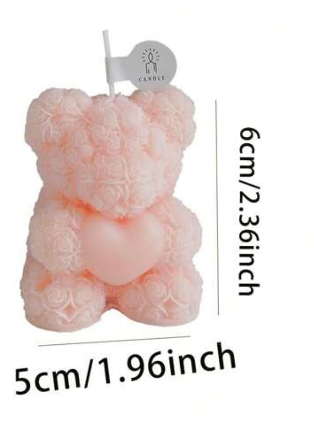 Mini rose bear candle